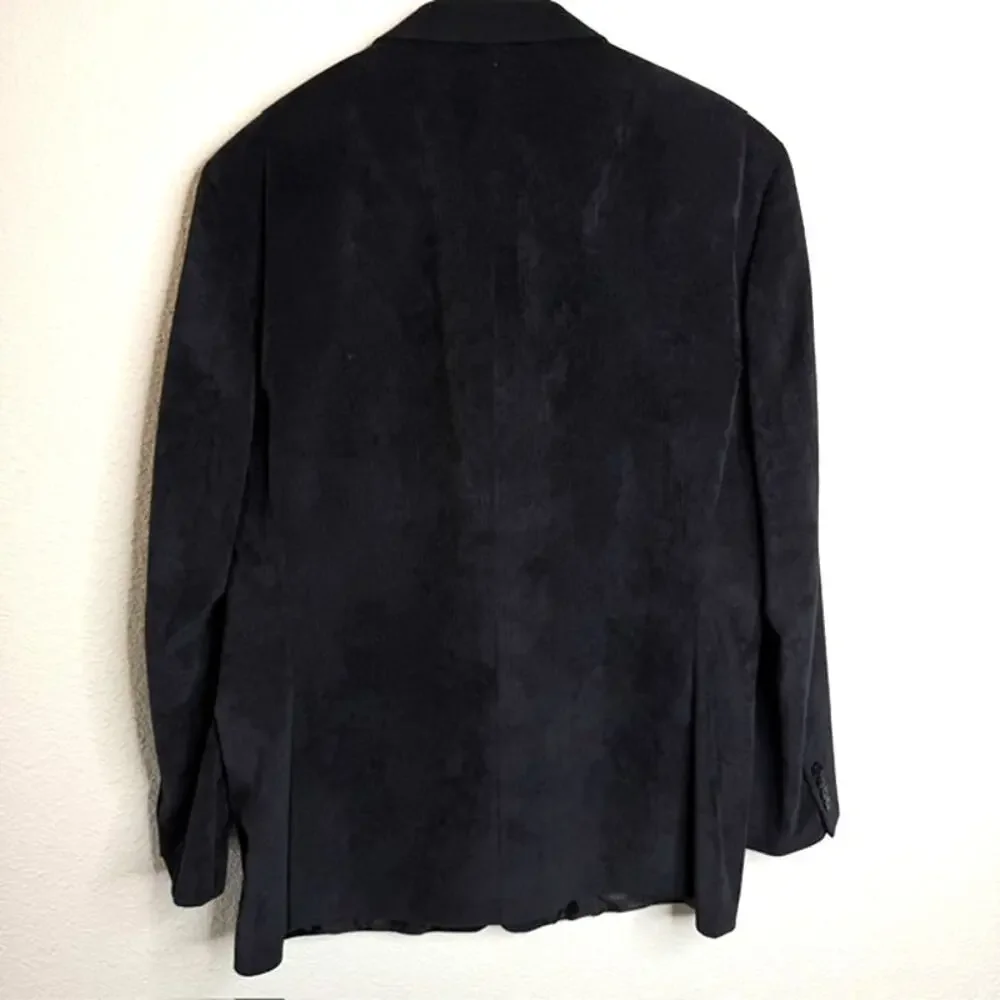 Calvin Klein Men’s 46L Black Corduroy Blazer Sport Coat 2 Button Stretch